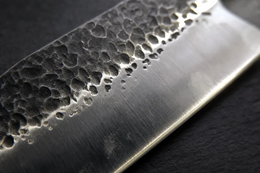 Customer photo: close-up of the hammered finish