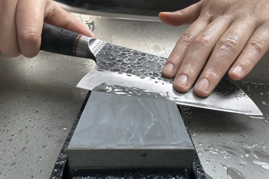 Customer photo: being sharpened on a whetstone